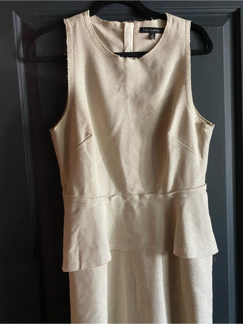 Banana Republic Cream Sleeveless Peplum Dress